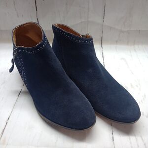 Lucky Brand Navy Ankle Suede Boots Low Heel Women's  Size 9